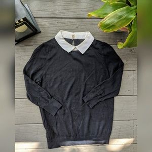 Navy Pixie Collar Sweater